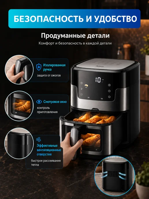 Аэрогриль hoco 7л, 7 л, фото 8