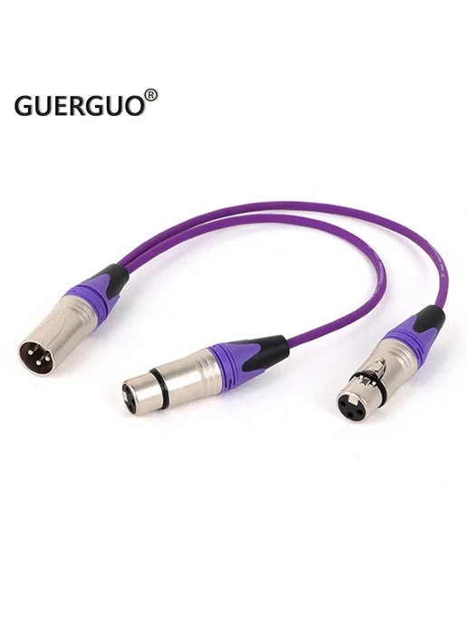 GuerGuo XLR микрофонный Y-кабель Yellow-D1003 1.5 m, желтый, фото 2