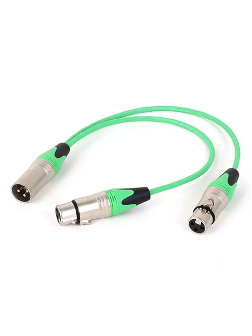 GuerGuo XLR микрофонный Y-кабель Yellow-D1003 1.5 m, желтый, фото 5