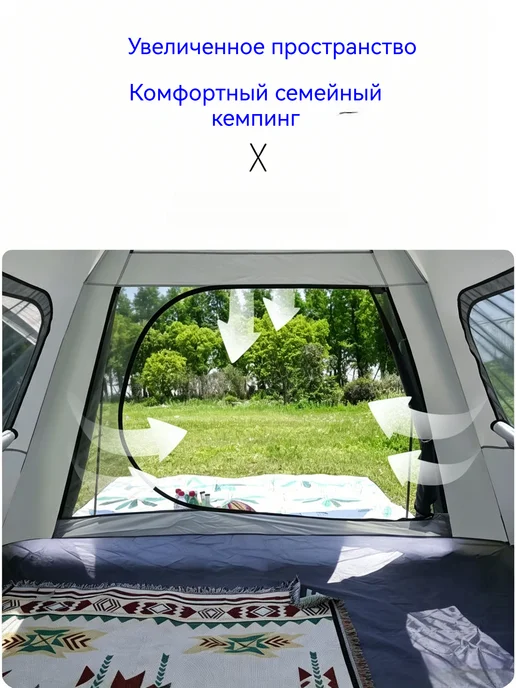 переносная палатка, серый, в упаковке 3,5 кг, фото 3