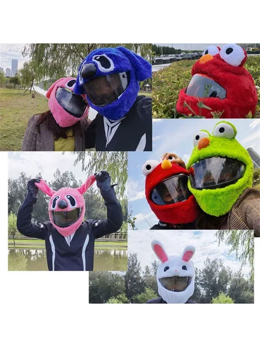 Плюшевый шлем Cookie Monster, синий, синий, фото 3
