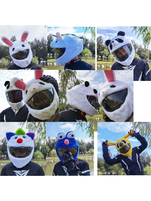 Плюшевый шлем Cookie Monster, синий, синий, фото 4