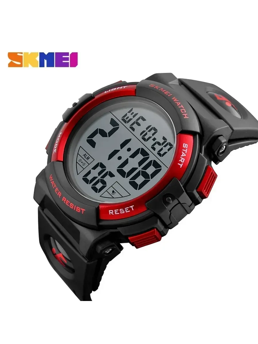 SKMEI 1258 красные мужские спортивные часы