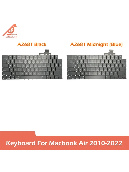 WISDOM ROCK Клавиатура для Macbook Air черного цвета A2681 B, черный, фото 3