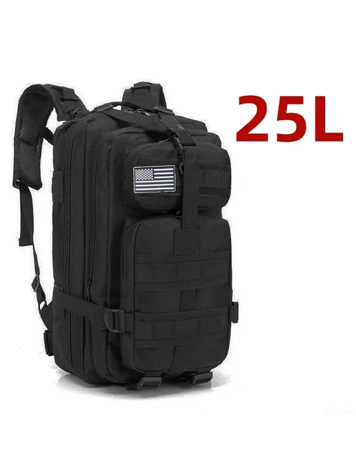 Thuram Черный тактический рюкзак 25L, 25 л