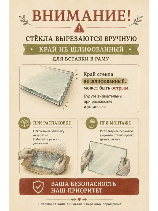 Framezone Стекло художественное прозрачное для фоторамок 9х13 - 5 шт, 9x13, 5 шт, фото 2