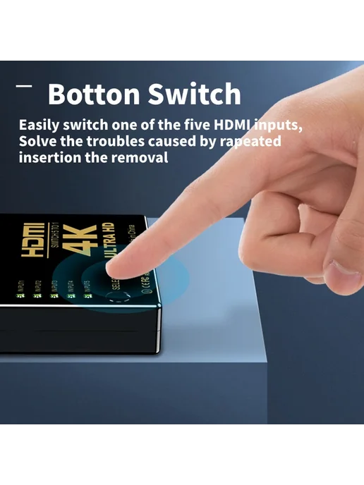 kebidumei HDMI-переключатель 5 в 1, вариант, фото 6