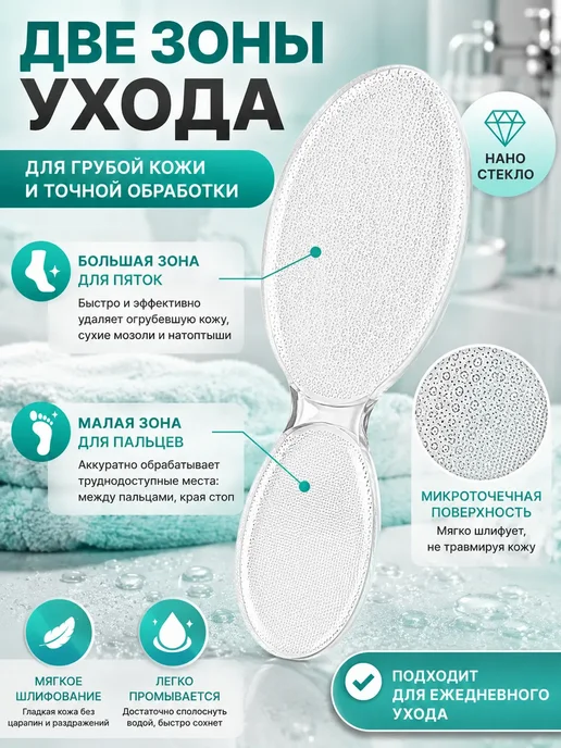 FIL17 Нано пемза для ног скребок для пяток стеклянный, вариант, фото 2