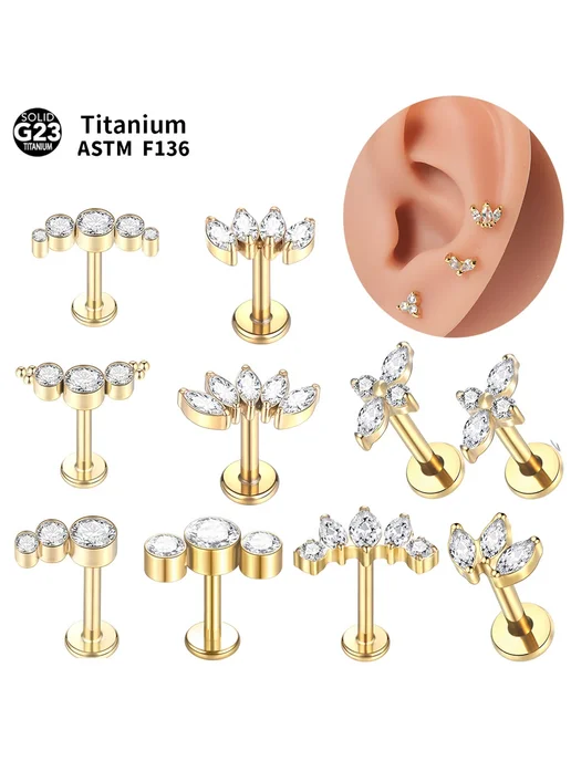 AUMEE GARDEN Титановое кольцо для пирсинга губ, 16G 1.2x6mm, A, 16 г, фото 2