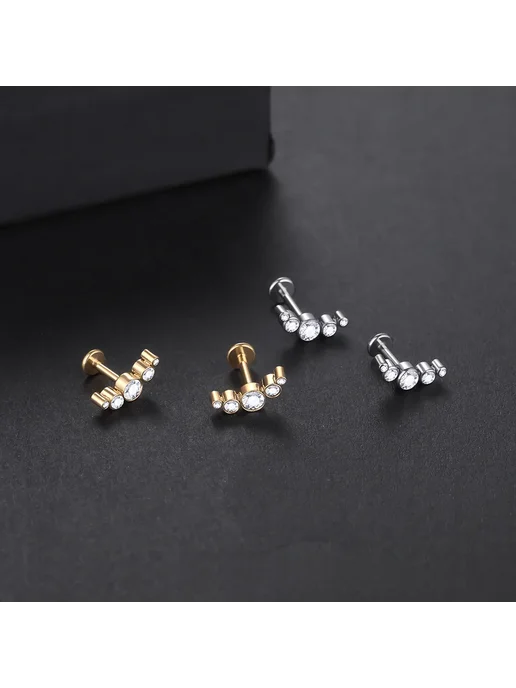 AUMEE GARDEN Титановое кольцо для пирсинга губ, 16G 1.2x6mm, A, 16 г, фото 5