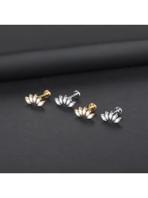AUMEE GARDEN Титановое кольцо для пирсинга губ, 16G 1.2x6mm, A, 16 г, фото 7