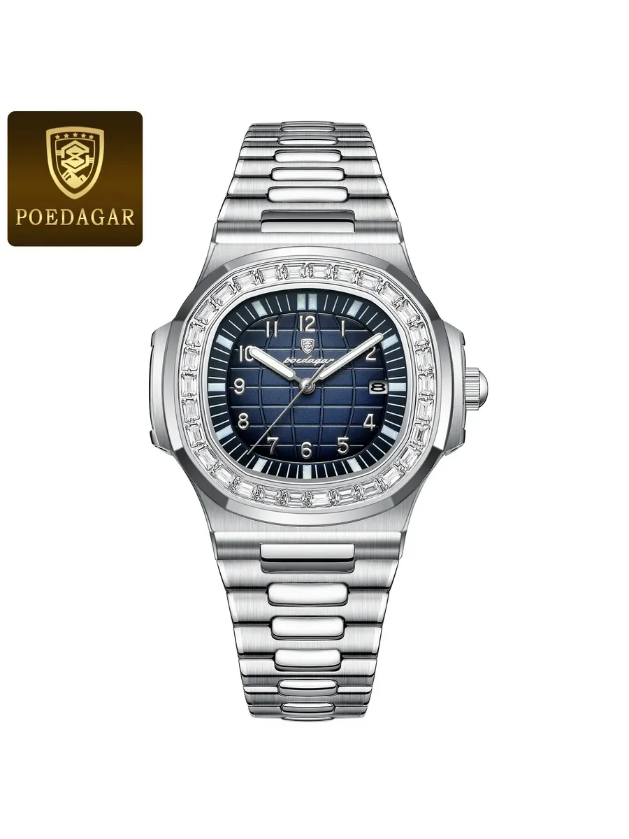 POEDAGAR мужские часы Silver Blue