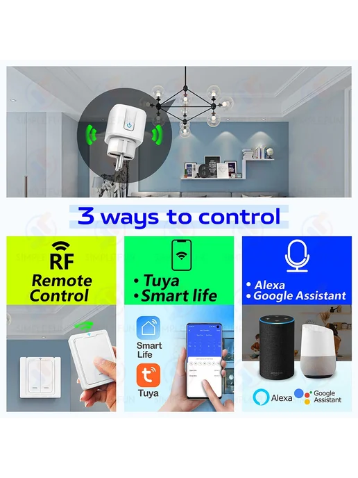 SLMPLEFUN Smart Plug 16A 1socket 1panel, вариант, фото 3