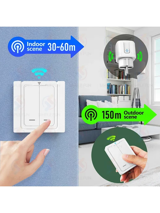 SLMPLEFUN Smart Plug 16A 1socket 1panel, вариант, фото 7