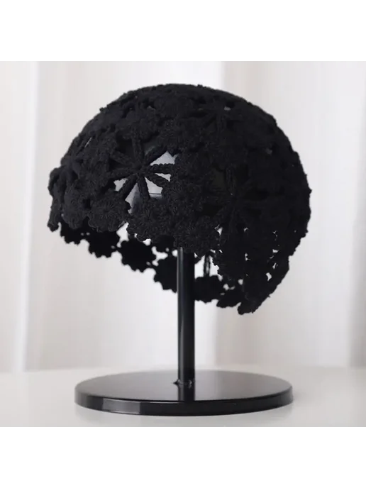 Нет бренда Женские хлопковые береты Black, черный