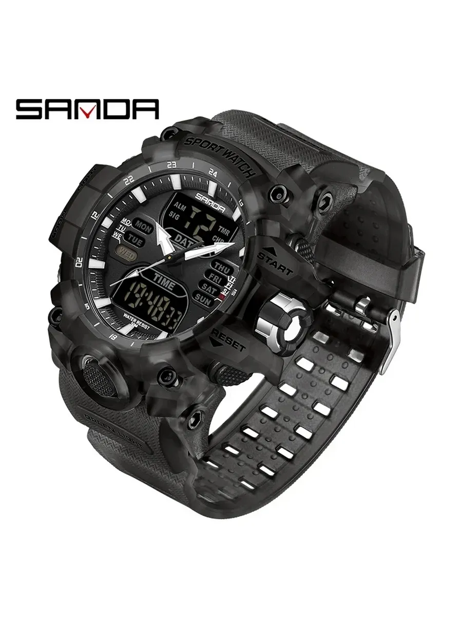 SANDA 6126 спортивные часы черные