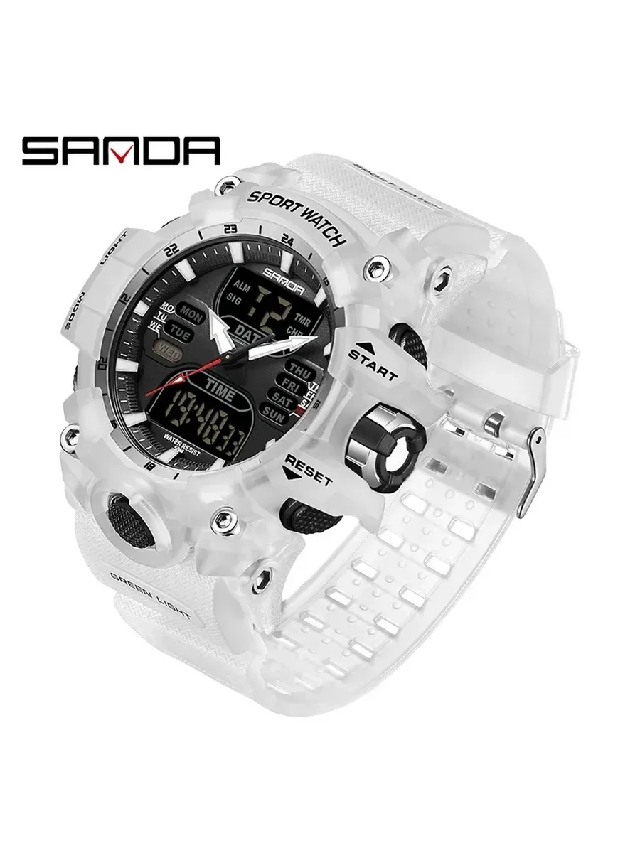 SANDA 6126 Белые спортивные часы