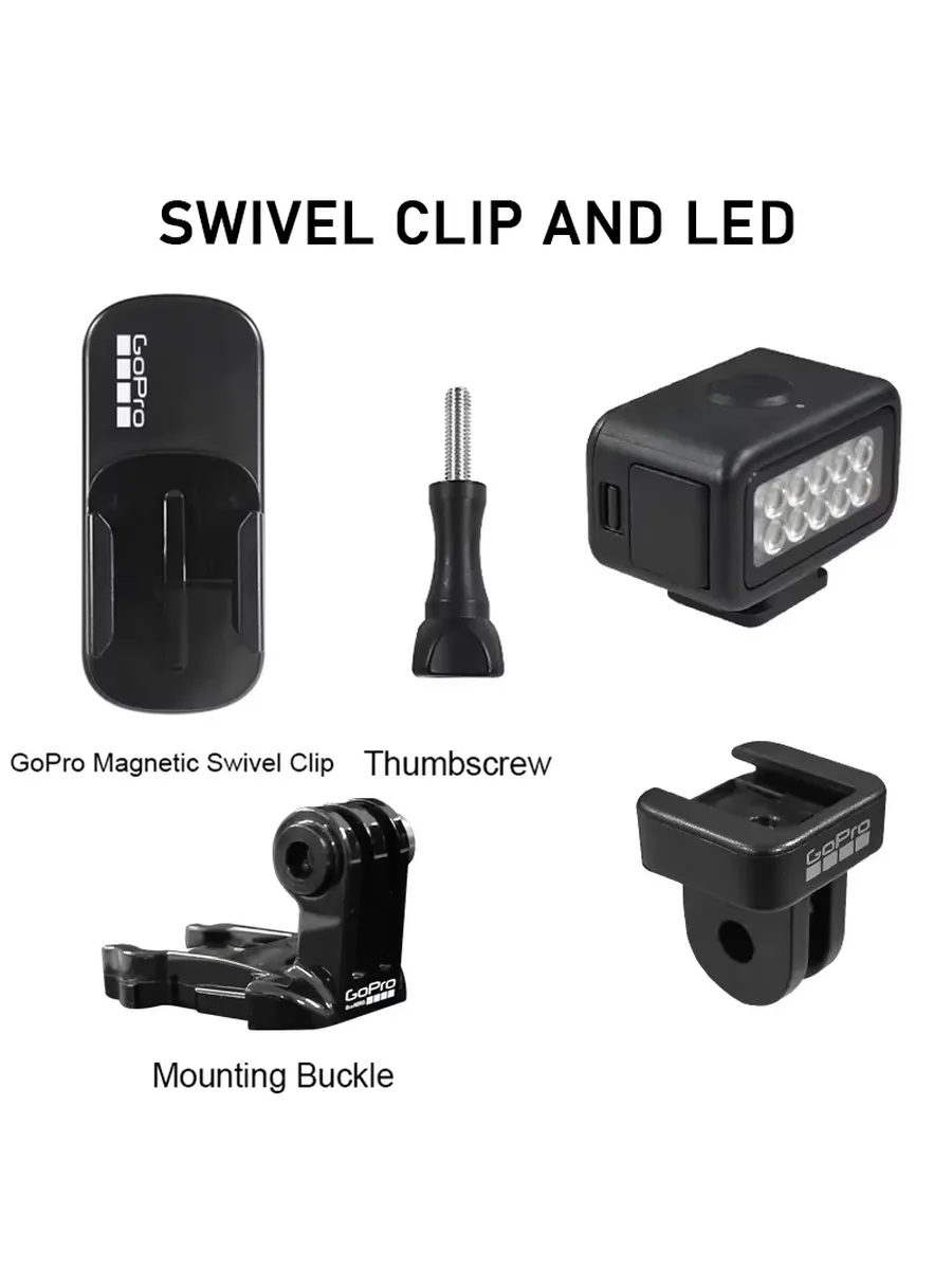 GoPro Light Mod ALTSC-001, Swivel Clip And LED