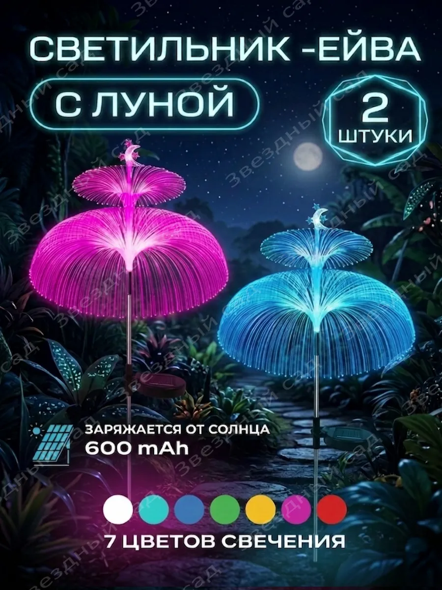 Светильник садовый на солнечной батарее Эйва-луна 2 шт