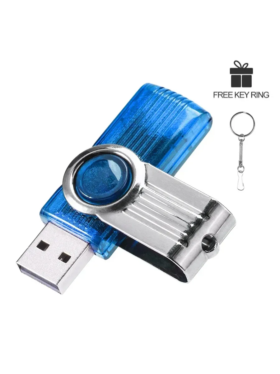 JASTER USB-флешка металлическая 128 ГБ Синий, 4GB, Синий