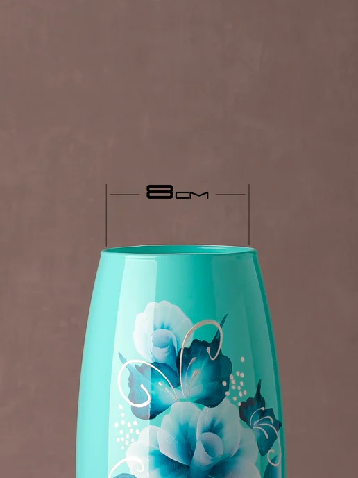 Sofi Art Glass Ваза стеклянная для цветов и сухоцветов, голубой, фото 3