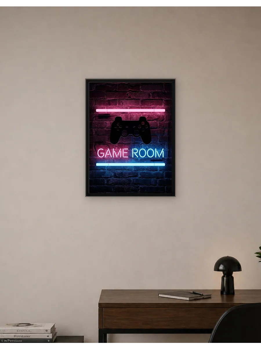 Декор для интерьера Неоновая вывеска игровой комнаты 3 50x70