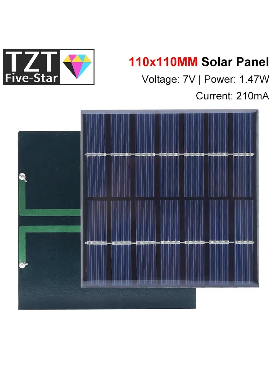 Солнечная панель GREATZT 7В 210мА, Цвет: 1PCS