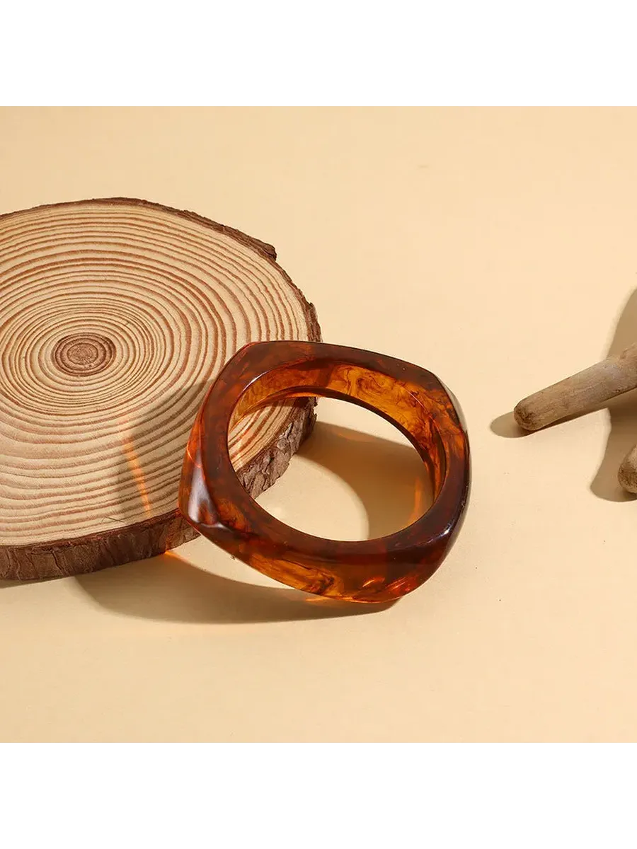 Коричневый акриловый браслет геометрический Amber