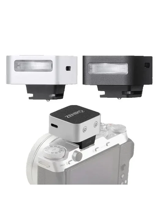 JYYXF ZENIKO ZF08 Мини ретро вспышка для фотокамер, Black, черный, фото 3