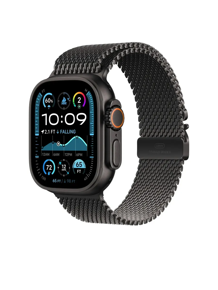 Черный миланский ремешок для Apple Watch 46mm Series 10 11