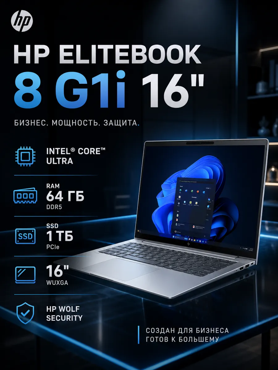 Ноутбук EliteBook 8 G1i 16″ Intel Core Ultra HP 1043484063 купить в интернет‑магазине Wildberries