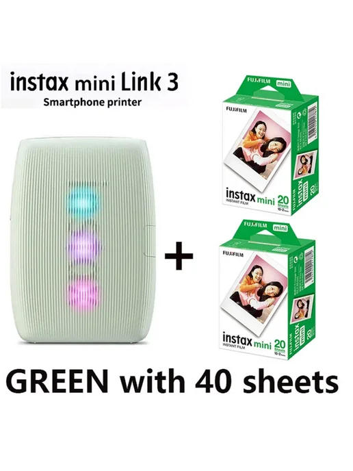 FUJIFILM Instax Mini Link 3, розовый, 40 листов, зеленый, фото 2