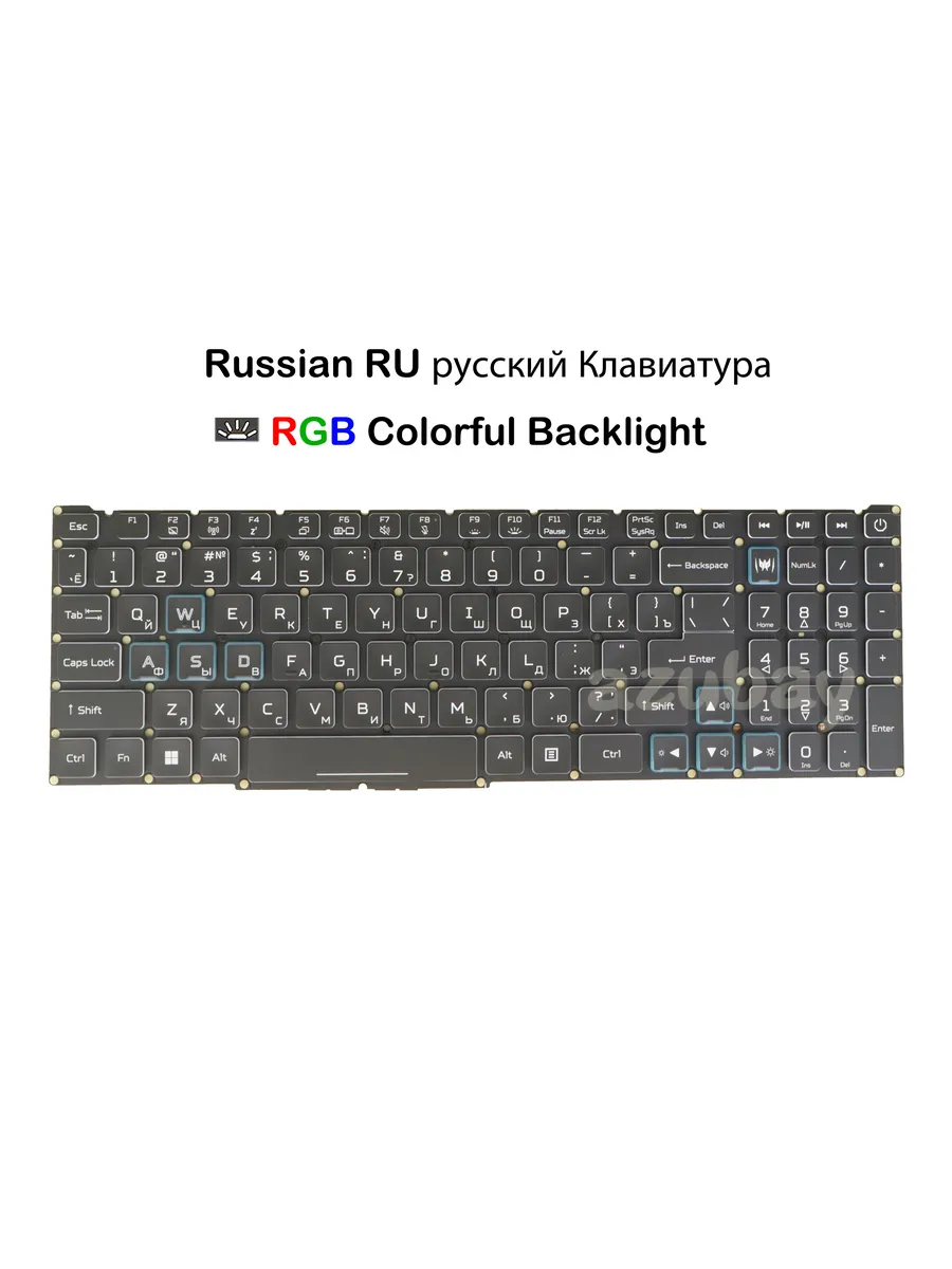 AZUBAY Клавиатура Russian RU RGB для Acer Predator Helios PH315-55
