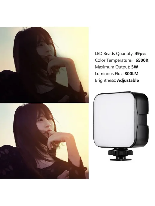 Нет бренда LED вспышка 5Вт 6500К для Canon Nikon Sony 1pc, 5 Вт, фото 3