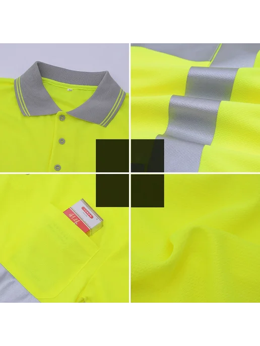Visindark Светоотражающая рубашка Hi Vis, безопасная для строительной, желтый, фото 3