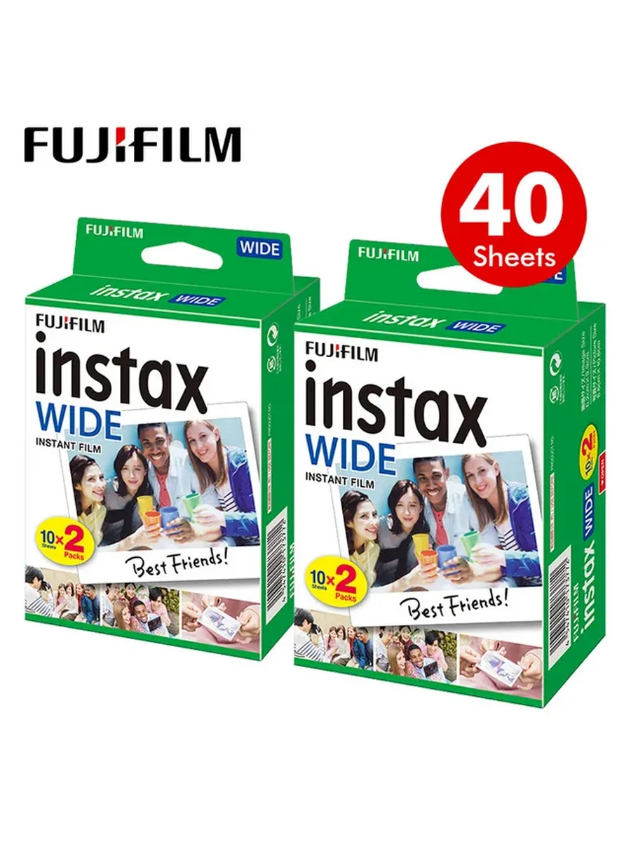 FUJIFILM Фотопленка Instax Wide 40 листов, White edge