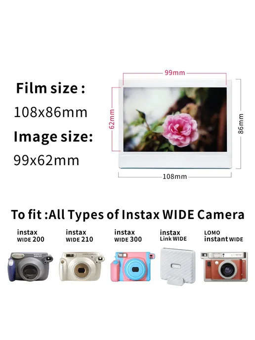 FUJIFILM Фотопленка Instax Wide 40 листов, White edge, белый, фото 4