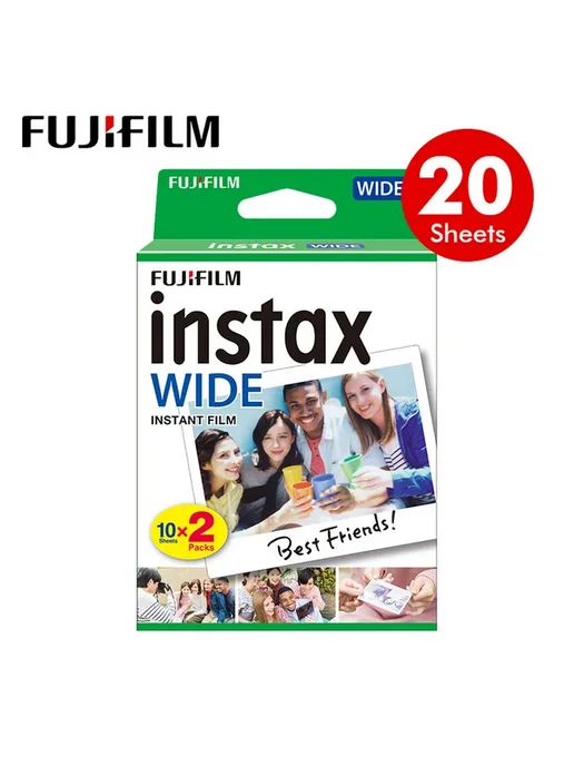 FUJIFILM Фотопленка Instax Wide, 20 листов, White edge, белый