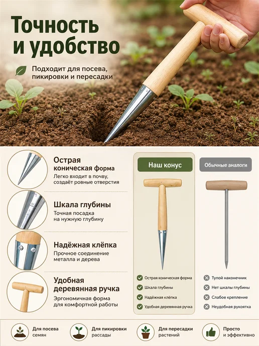 Сажалка для рассады, коричневый, фото 2