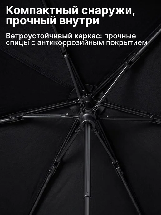GT Зонт мини складной механический в чехле-капсуле 21 см, черный, фото 8