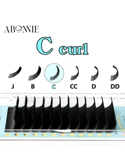 ABONNIE C Curl ресницы кашемировые, 0.07 мм, C