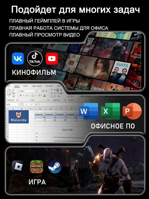 HUAQI ноутбук для работы, учебы и офиса с windows 32 гб ssd 2 тб, 32 ГБ, 2 ТБ, фото 2