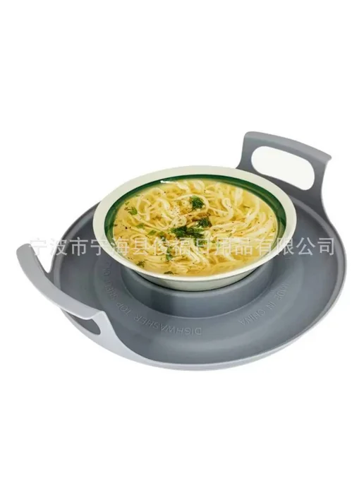 IMRAN12 Подставка для микроволновки силиконовая поднос с ручками, серый, фото 7
