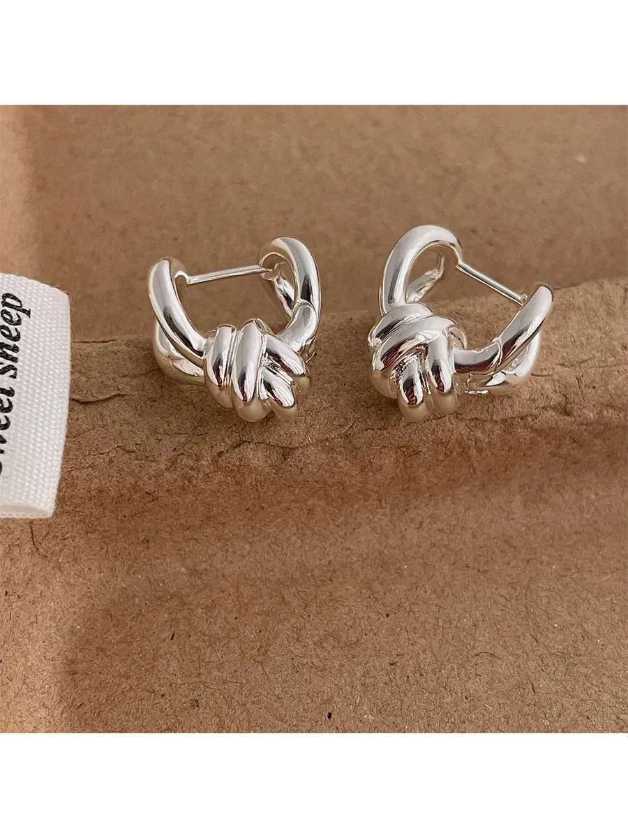 Серьги-кольца Knotty, золото,
