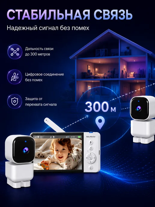 HISMAHO Видеоняня с поворотной камерой и микрофоном, вариант, фото 7