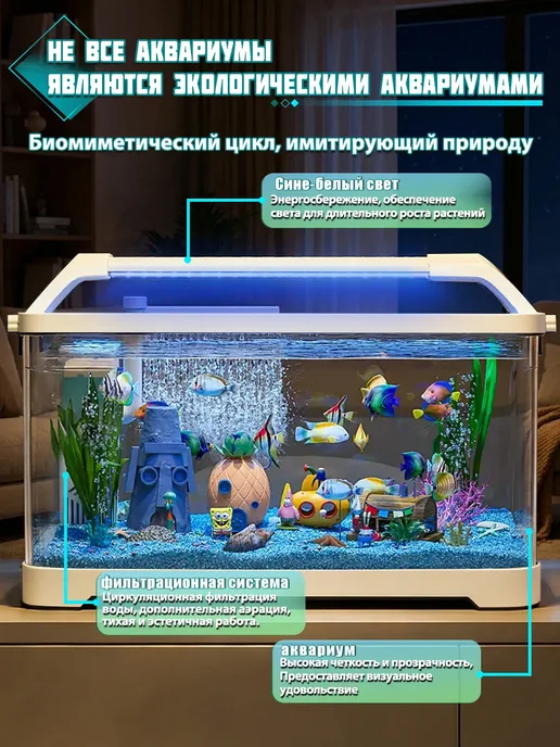 Ааквариум для рыбок 15 л комплект готовой, 15 л, фото 7