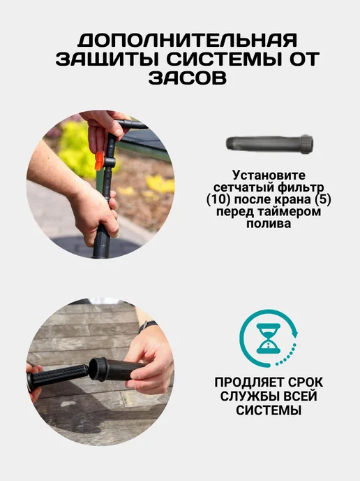 НА ДАЧУ Капельный полив PRO для огорода и теплиц от бочки с таймером, черный, фото 3