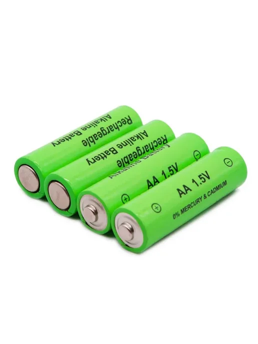 4 щелочные батарейки AA 1.5В Черный, черный