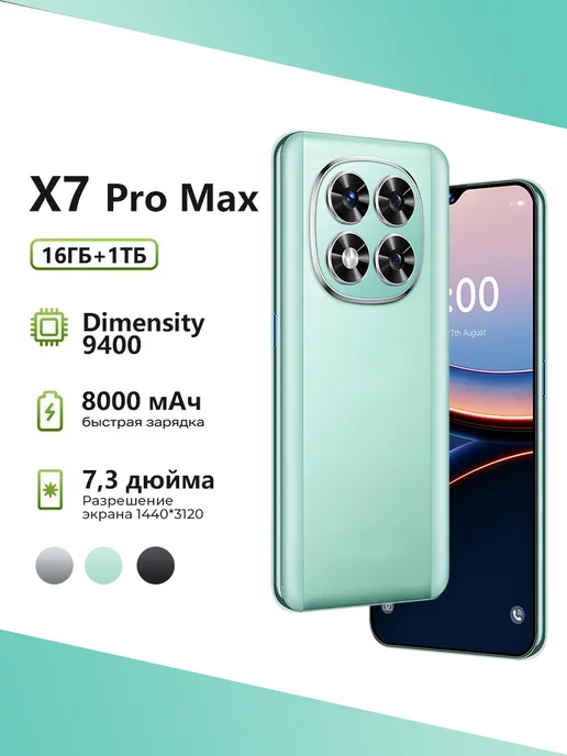 Смартфон Xiaomi X7 Pro Max 16/16 ГБ, зеленый
