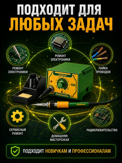 JADEVER Паяльная станция JDEL7506 60Вт, 200–500°C, 60 Вт, фото 6